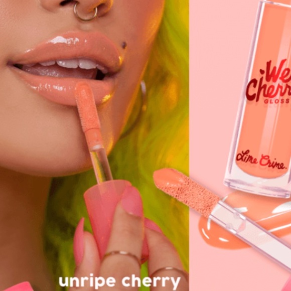 Lime Crime Wet Cherry Lipgloss Unripe Cherry BNIB - Picture 1 of 11